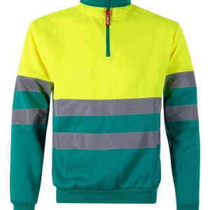 Sudadera bicolor con media cremallera VELILLA 305701