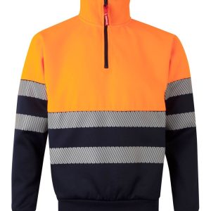 Sudadera bicolor con media cremallera cinta segmentada VELILLA 305703