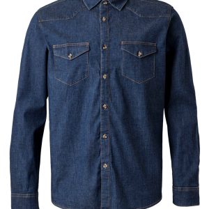 Camisa denim stretch manga larga hombre VELILLA 405006S